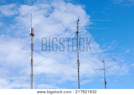 Antennas for cell phone communication radio and TV