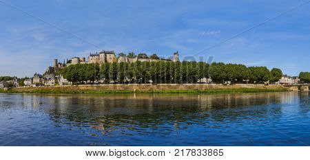 Chinon castle in the Loire Valley - France - travel and architecture background