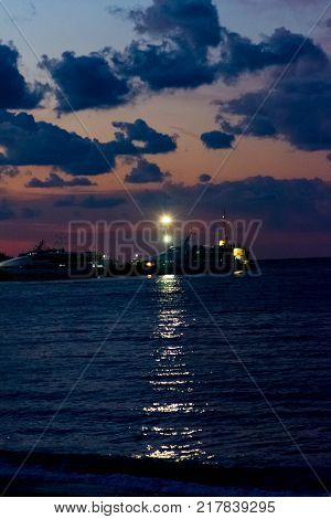 looking for the beautiful sunset from the coast in Mudanya to the Marmara sea and port
