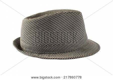 Isolated hat on a white background. Hat in a black and white square