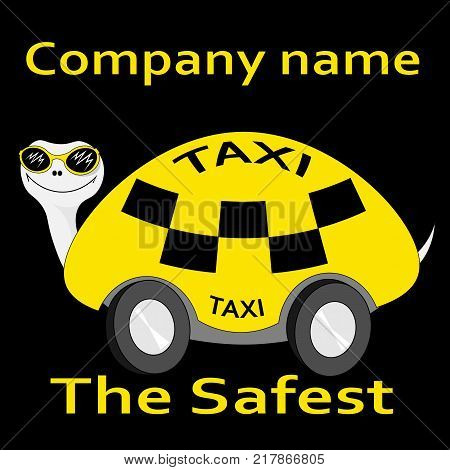 turtles-taxi sticker safest taxi concept logo icon