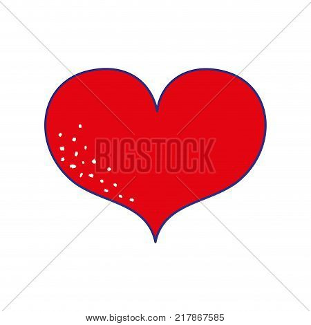 full color heart symbol of love and passion iconvector illustration