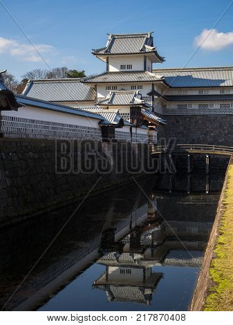The main tower (Tenshu) of Nagoya Castle over blue sky
