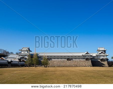 The main tower (Tenshu) of Nagoya Castle over blue sky