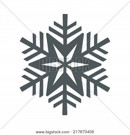 Snowflake icon. Christmas and winter theme. Simple flat black illustration on white background