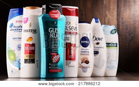 Composition With Containers Of Global Cosmetics Brands