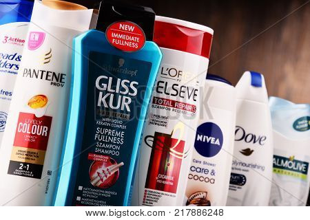 Composition With Containers Of Global Cosmetics Brands