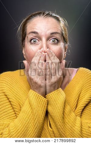 Portrait Of 40-year-old Woman With Different Emotions