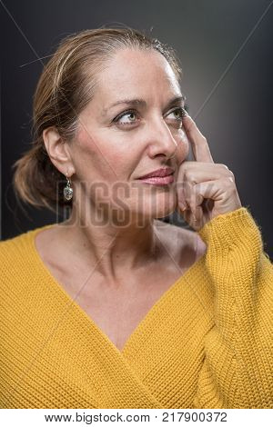 Portrait Of 40-year-old Woman With Different Emotions
