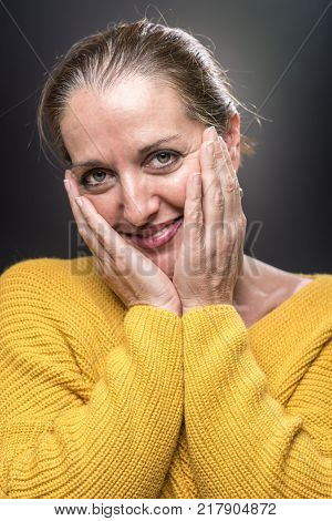 Portrait Of 40-year-old Woman With Different Emotions