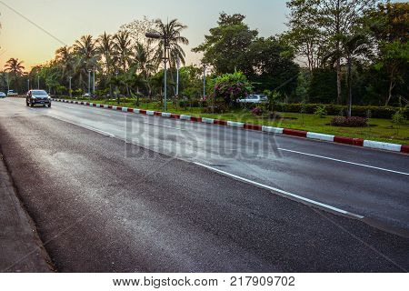 pyay road in Yangon, Myanmar, evening time, Mar-2017