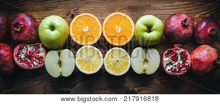 Fruits for immunity. Healthy eating. Raw food.