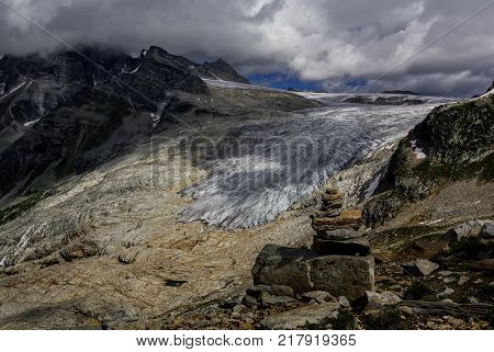 Glaciers in Beautiful Rocky Mountains in Canada