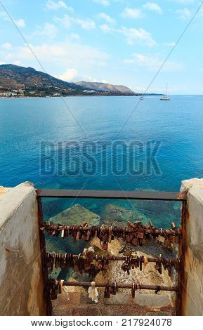 Evening Alcamo Town And Sea Bay, Sicily, Italy