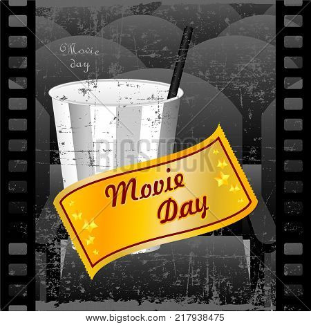Cinema day in black and white color
