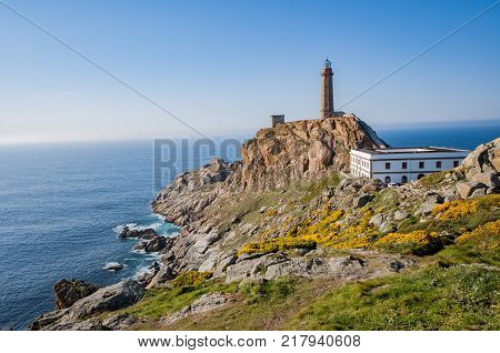 Faro Cabo Vilano is located in the town hall of Camariñas in Galicia Spain with 59 meters of height