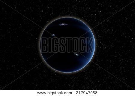 Hypothetical planet X nicknamed planet 9. Elements of this image furnished by NASA