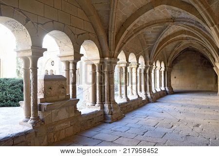 Arch In The Street Of The Village Of Vallbona De Les Monges, Llieda Province, Catalonia, Spain