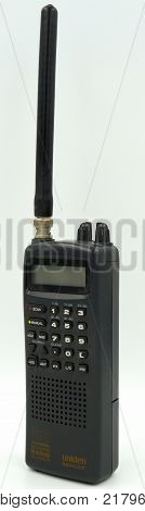 Amsterdam, The Netherlands -  December 12, 2017: Uniden Bearcat portable police scanner against a white background.