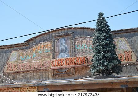 Restaurant In Oatman Route 66 . June 21 2017. Oatman Arizona USA EEUU.