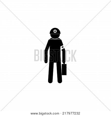 silhouette of an ambulance employer icon. Special services element icon. Premium quality graphic design icon. Professions signs isolated symbols collection icon for websites on white background