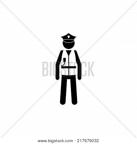 traffic policeman silhouette icon. Special services element icon. Premium quality graphic design icon. Professions signs isolated symbols collection icon for websites web design on white background