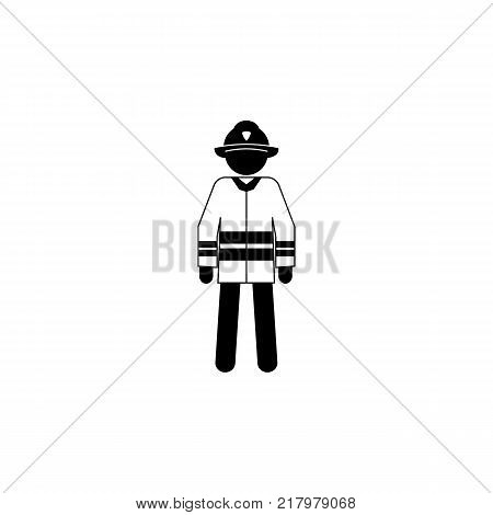 silhouette of a fireman icon. Special services element icon. Premium quality graphic design icon. Professions signs isolated symbols collection icon for websites web design on white background
