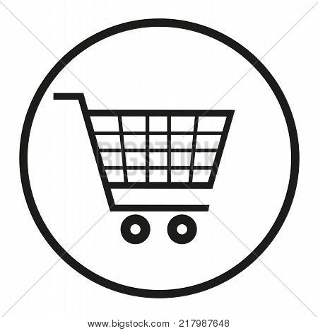 supermarket trolley, icon, vector illustration on a white background