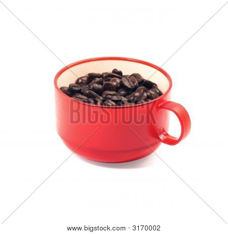Červené šálek kávy