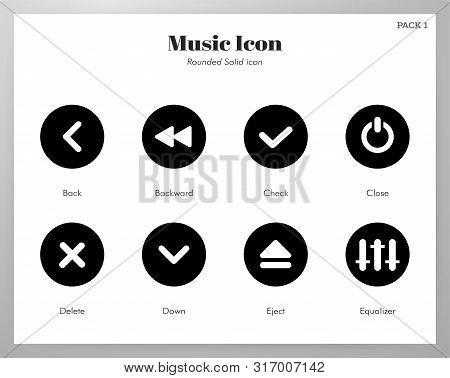 Music Vector Illustration In Rounded Solid Design