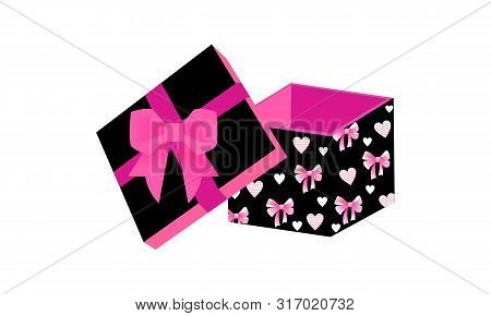 Surprice Gift Box Flat Logo Design Vector