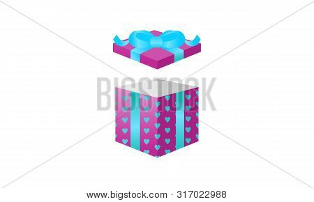 Surprice Gift Box Flat Logo Design Vector
