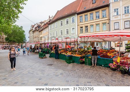 Market Square In The Old Town Of Bamberg, Germany