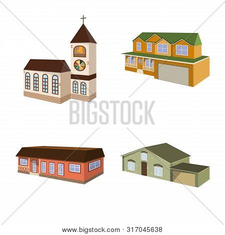 Vector Illustration Of Building And Home Logo. Collection Of Building And Construction Vector Icon F