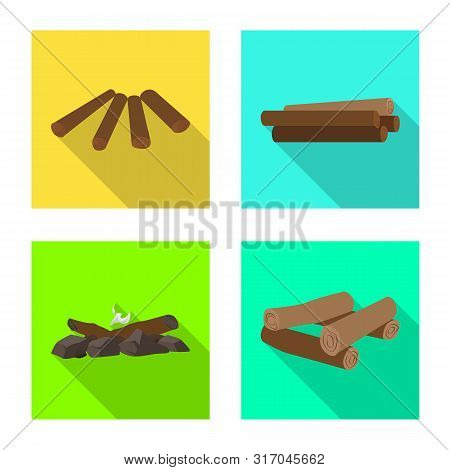 Vector Design Of Material And Logging Sign. Collection Of Material And Forestry Stock Vector Illustr