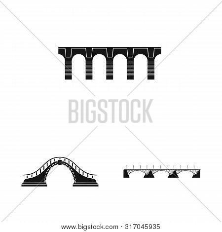 Isolated Object Of Construct And Side Icon. Collection Of Construct And Bridge Vector Icon For Stock