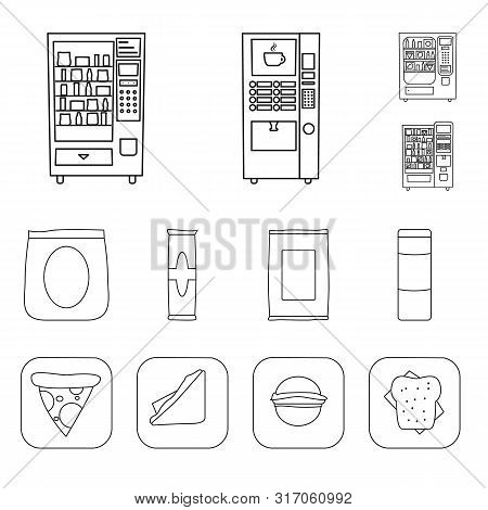 Isolated Object Of Business And Snack Symbol. Collection Of Business And Consumer Vector Icon For St