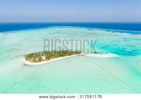 Tropical Island Surrounded By Beautiful Lagoons. Onok Island Balabac, Philippines. Rest On A Tropica