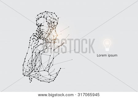 The Particles, Geometric Art, Line And Dot Of Human Thinking.
Abstract Vector Illustration. Graphic 