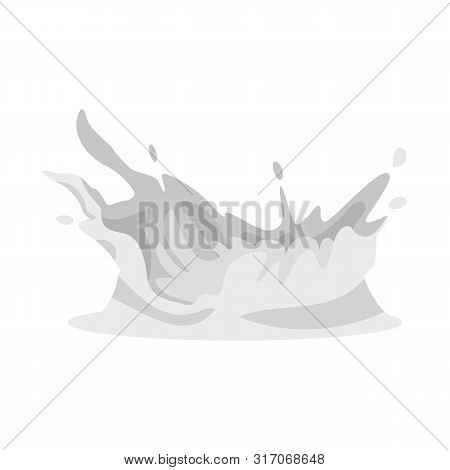 Vector Design Of Milk And Splash Symbol. Set Of Milk And Flow Stock Vector Illustration.