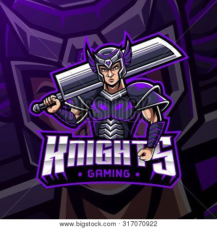 Knight Sport Mascot Logo Design With Text