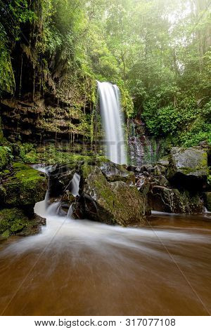 Mahua Waterfall In Crocker Range National Park Tambunan Sabah Borneo Malaysia