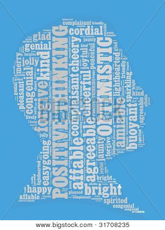 positives Denken in Wort-collage