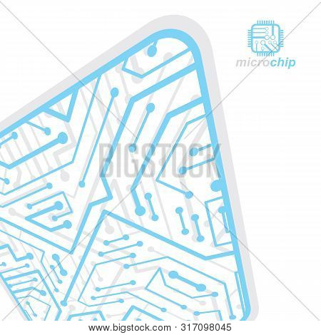 Vector Circuit Board, Digital Technologies Abstraction. Computer Microprocessor Scheme, Futuristic D