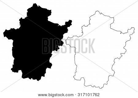 Bekes County (hungary, Hungarian Counties) Map Vector Illustration, Scribble Sketch Békés Map