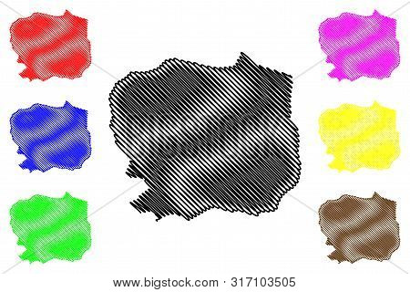 Kaffrine Region (regions Of Senegal, Republic Of Senegal) Map Vector Illustration, Scribble Sketch K