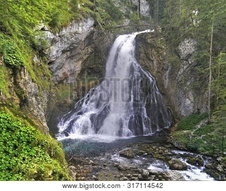 Interesting   Waterfall Next To The Goling The Salzach, Austria.