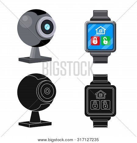 Vector Design Of Laptop And Device Symbol. Set Of Laptop And Server Stock Vector Illustration.