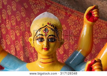 Clay Idol Face Of Goddess Durga
