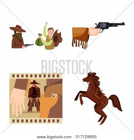 Isolated Object Of Wild And West Icon. Collection Of Wild And American Stock Symbol For Web.
